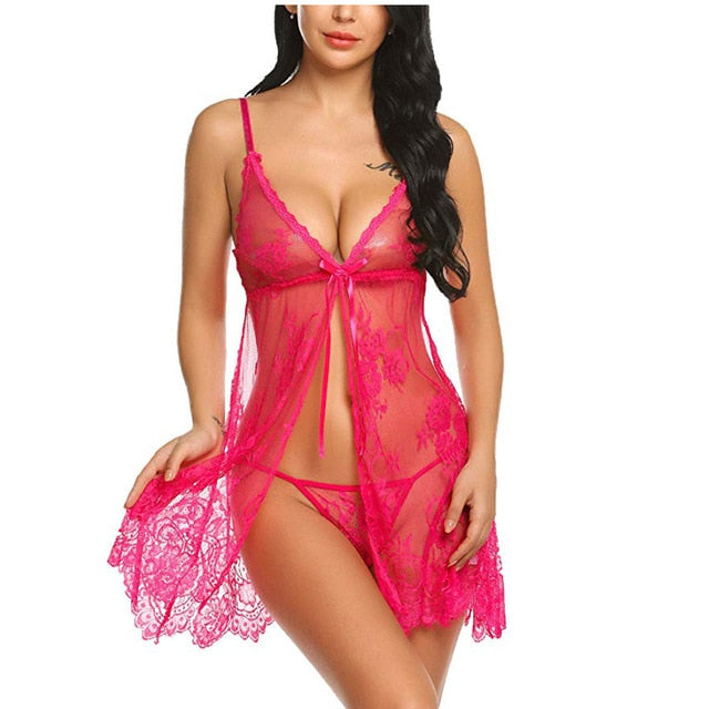 Open sleepwear lace Lingerie-Avenue
